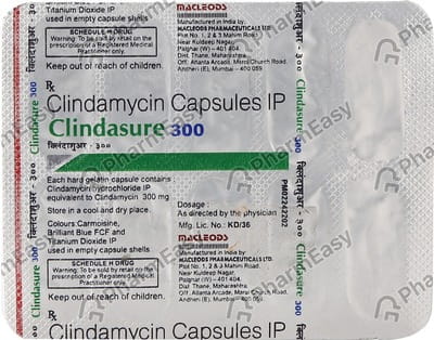 Clindasure 300mg Strip Of 10 Capsules