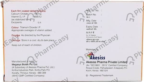 Orotate 3d Strip Of 10 Tablets