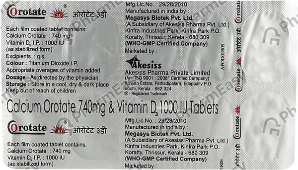 Orotate 3d Strip Of 10 Tablets