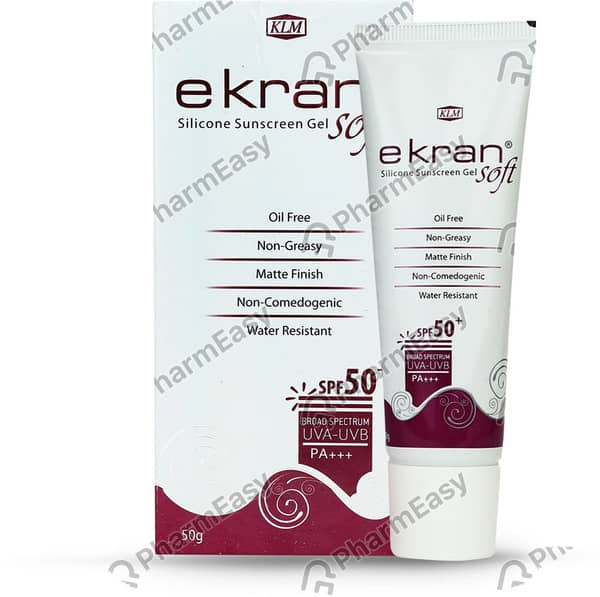 Ekran Soft Spf 50 Plus Tube Of 50Gm Silicone Sunscreen Gel