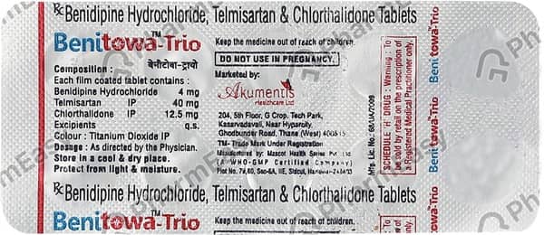 Benitowa Trio Strip Of 10 Tablets