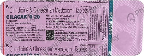 Cilacar O 20mg Strip Of 10 Tablets