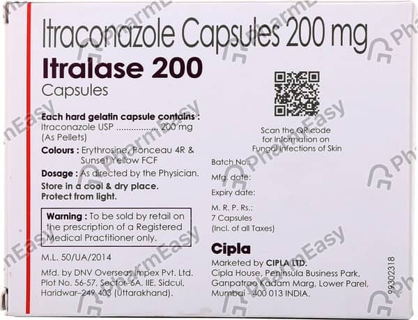 Itralase 200 Strip Of 7 Capsules