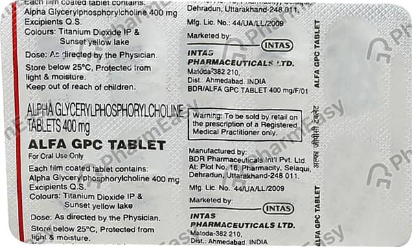 Alfa Gpc 400mg Strip Of 10 Tablets