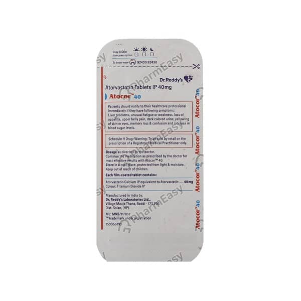 Atocor 40mg Strip Of 14 Tablets