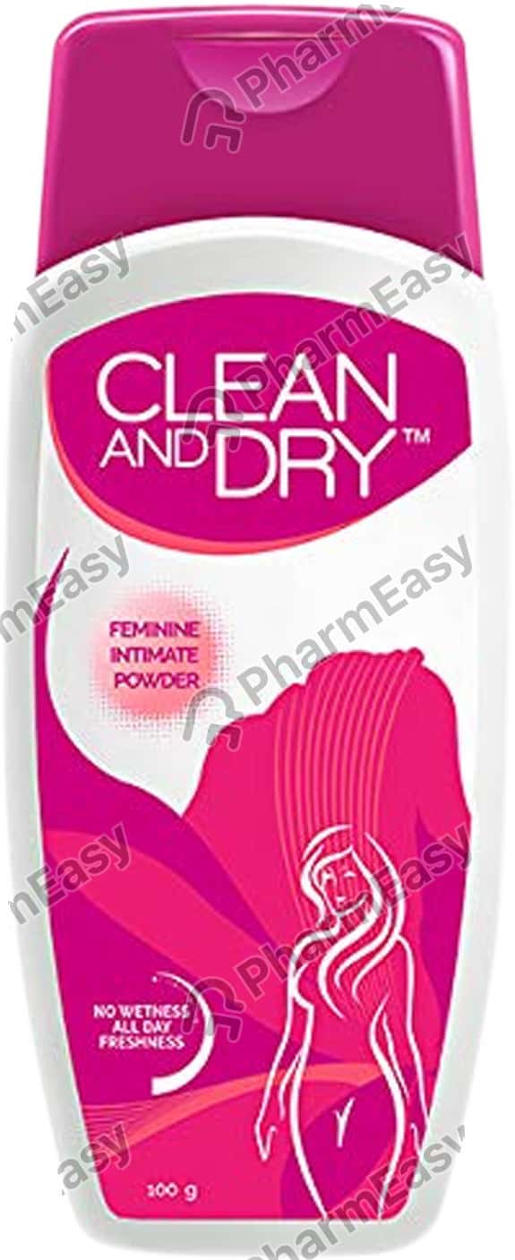 Buy CLEAN AND DRY DAILY INTIMATE BOTTLE OF 100GM VAGINAL POWDER Online