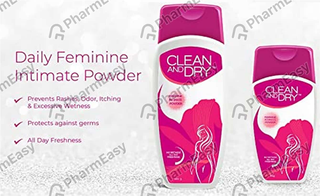 Buy CLEAN AND DRY DAILY INTIMATE BOTTLE OF 100GM VAGINAL POWDER Online