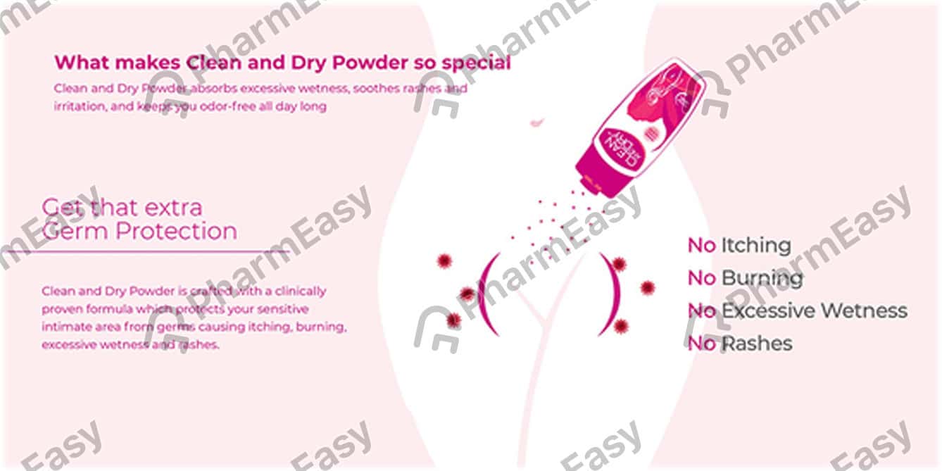 Buy Clean And Dry Daily Intimate Bottle Of 100gm Vaginal Powder Online