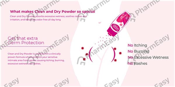 Clean And Dry Daily Intimate Bottle Of 100Gm Vaginal Powder