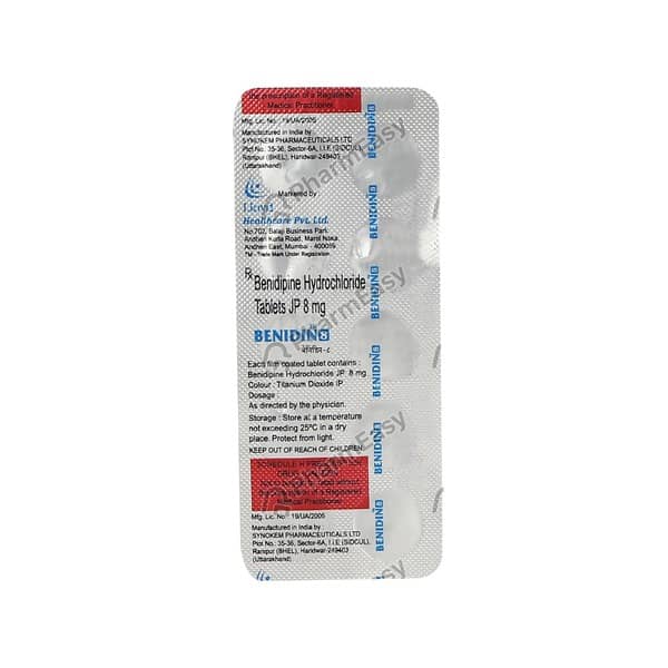 Benidin 8mg Strip Of 10 Tablets