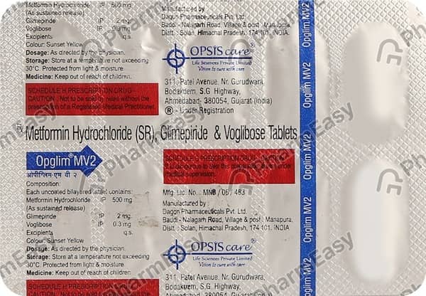 Opglim Mv 2Mg Strip Of 10 Tablets