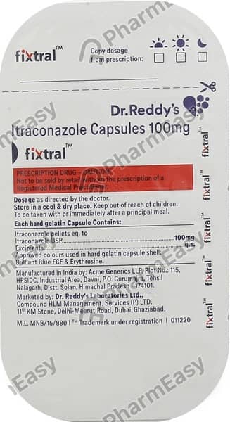 Fixtral 100mg Strip Of 7 Capsules