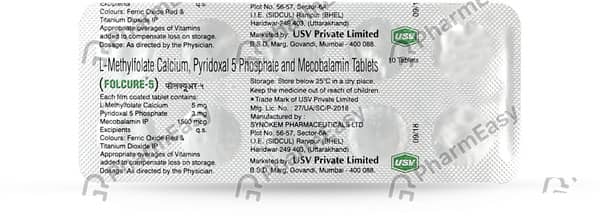 Folcure 5mg Strip Of 10 Tablets