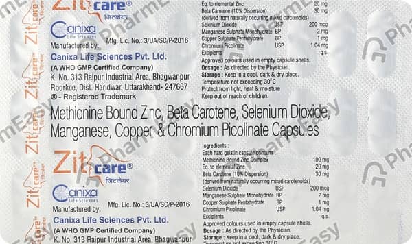 Zitcare Strip Of 30 Capsules