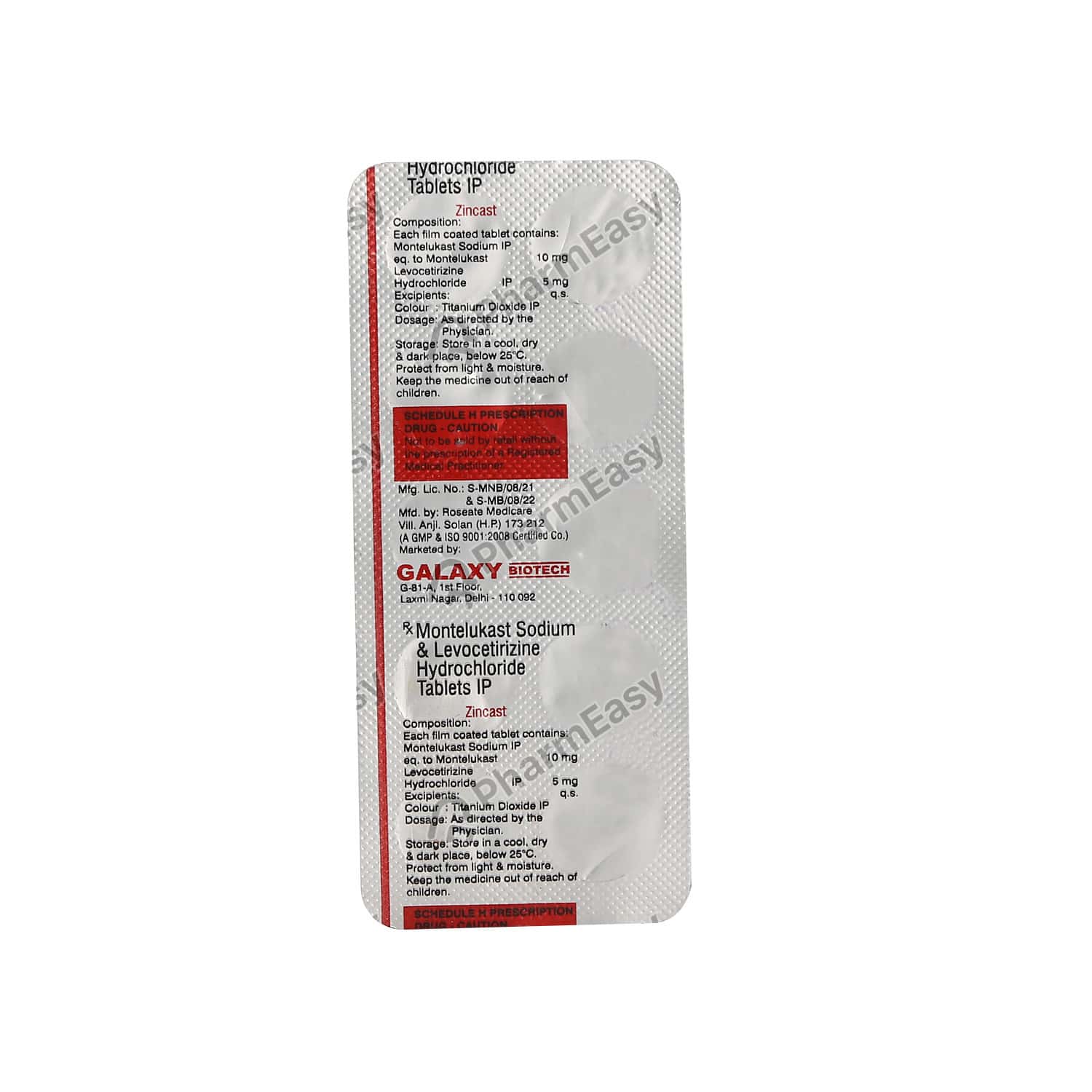 Zincast 5mg Strip Of 10 Tablets Uses Side Effects Dosage 