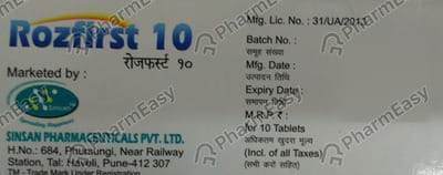 Rozfirst F 10mg Strip Of 10 Tablets
