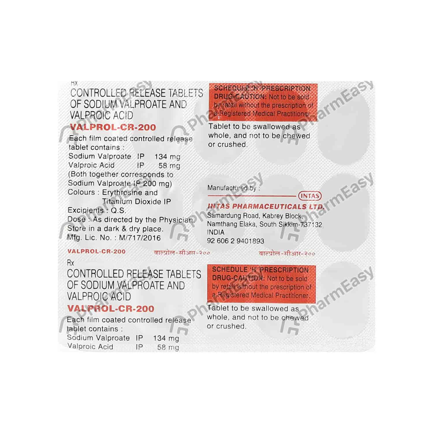 Buy Valprol Cr 200mg Strip Of 15 Tablets Online at Flat 18% OFF ...