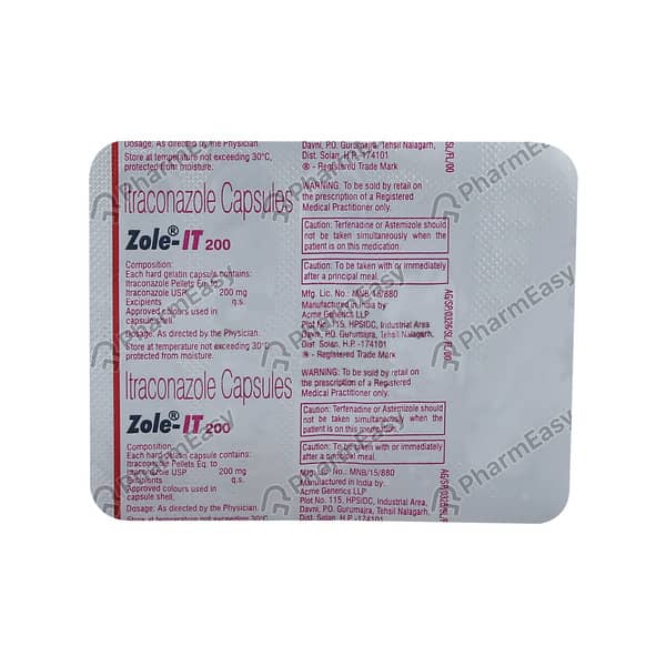 Zole It 200mg Strip Of 7 Capsules