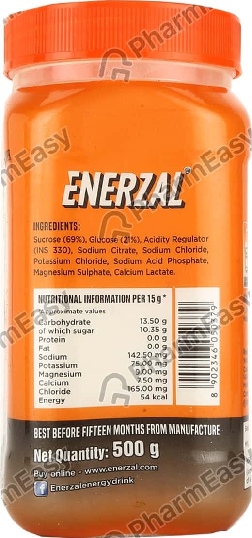 Enerzal Orange Flavour Powder 500gm Uses, Side Effects, Price, Dosage