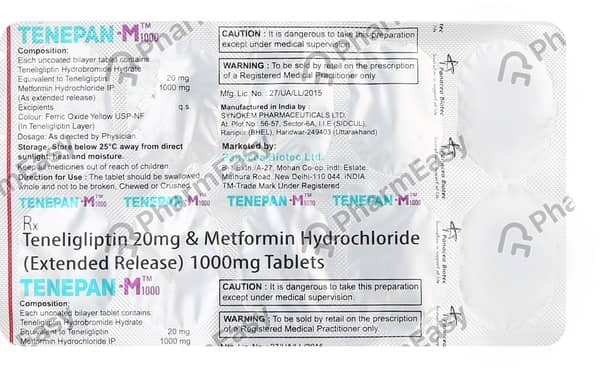 Tenepan M 20mg/1000mg Strip Of 10 Tablets
