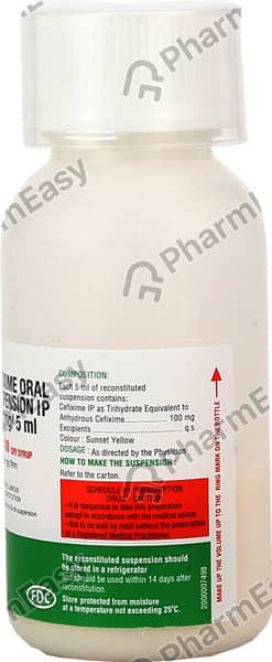 Zifi 100mg Bottle Of 50ml Dry Syrup