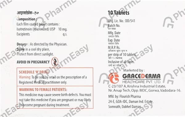 Isograce 10mg Strip Of 10 Tablets