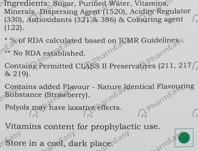 B N C Strawberry Flavour Bottle Of 200ml Syrup