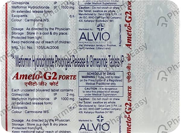 Ameto G2 Forte Strip Of 10 Tablets