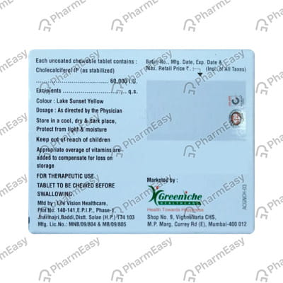 Calgreen D3 60k Orange Flav Strip Of 4 Chewable Tablets
