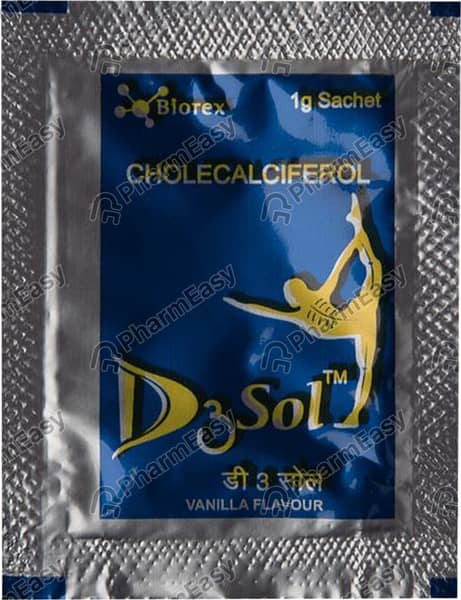 D3sol 60k Vanilla Flavour Sachet Of 1gm Granules
