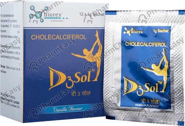 D3sol 60k Vanilla Flavour Sachet Of 1gm Granules