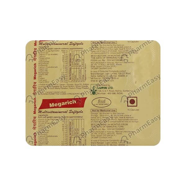 Megarich Strip Of 10 Softgel Capsules