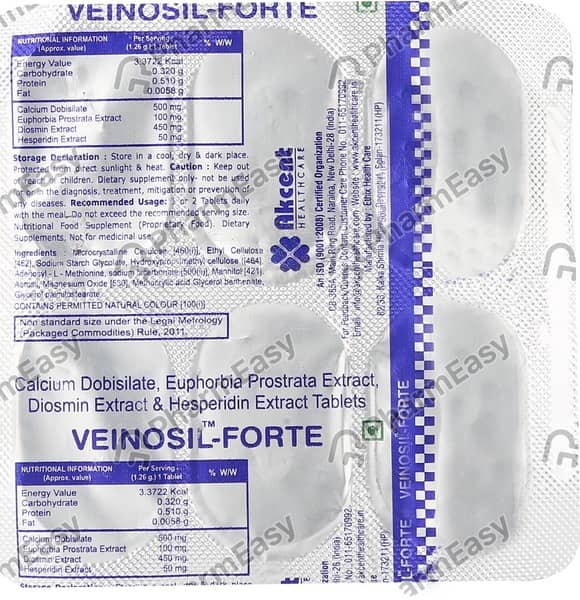 वेनोसिल फोर्टे की स्ट्रिप 6 टैबलेट्स