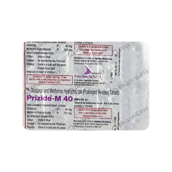 Prizide M 40mg Strip Of 10 Tablets