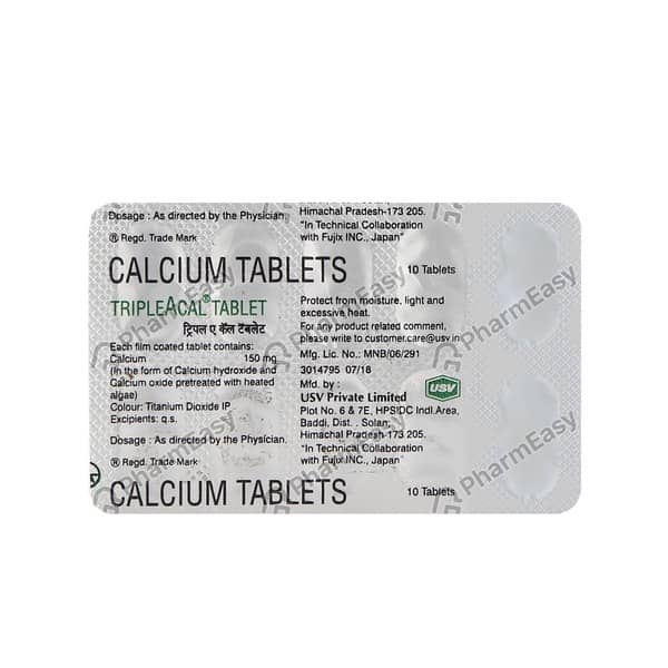 Triple A Cal Strip Of 10 Tablets
