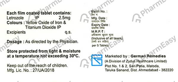Letisha 2.5mg Strip Of 5 Tablets