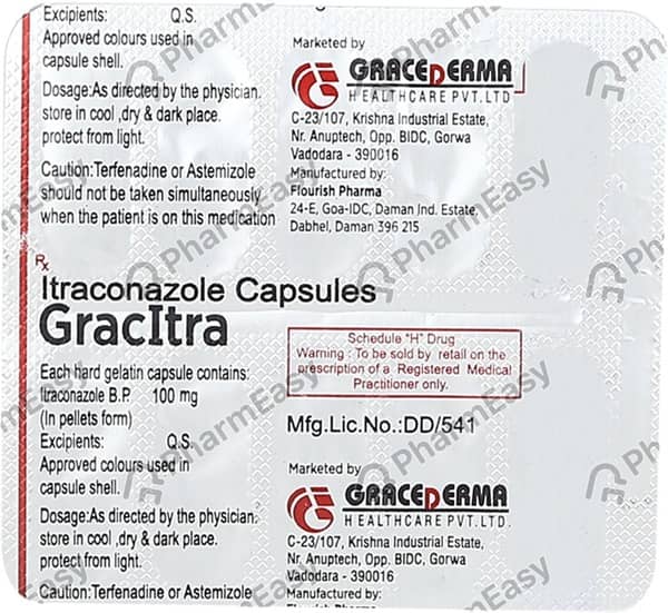 Gracitra 100mg Strip Of 10 Capsules