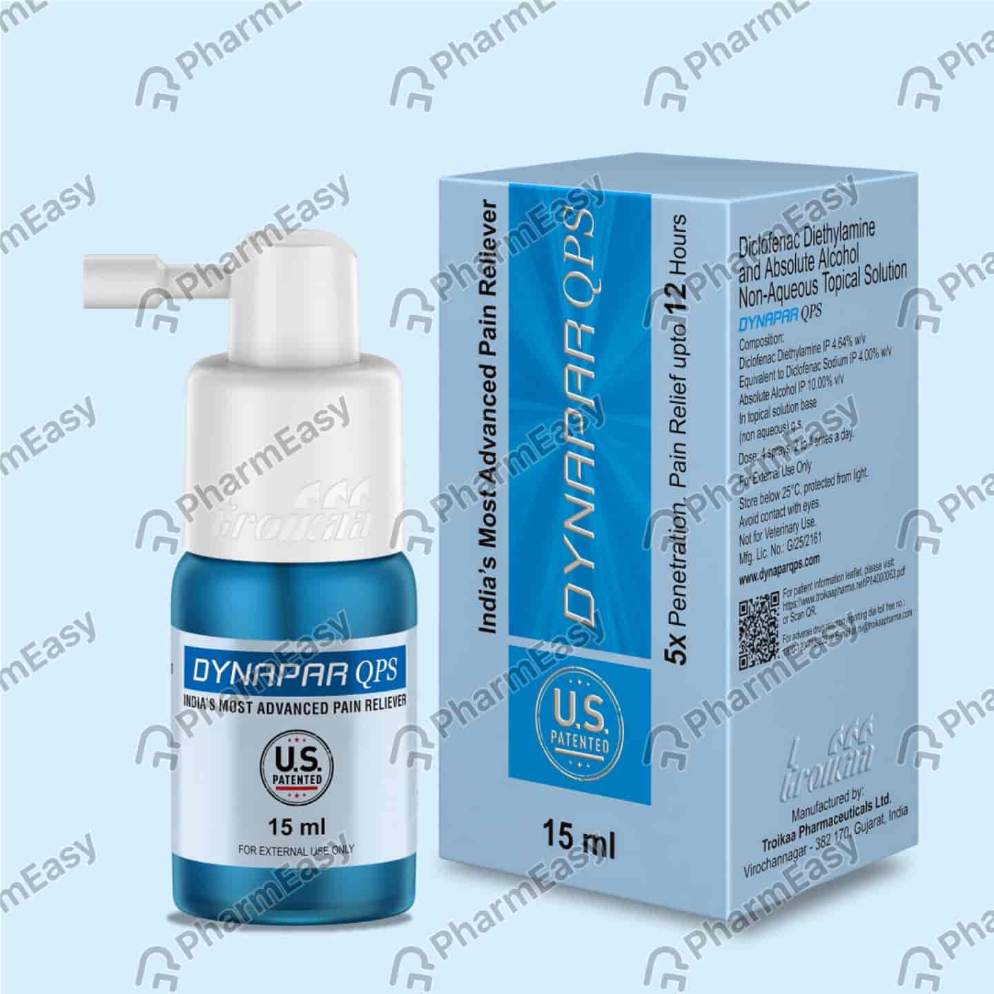 Dynapar Qps Pain Relief Spray For Back | Knee | Muscle & Joint Pain - 15 Ml