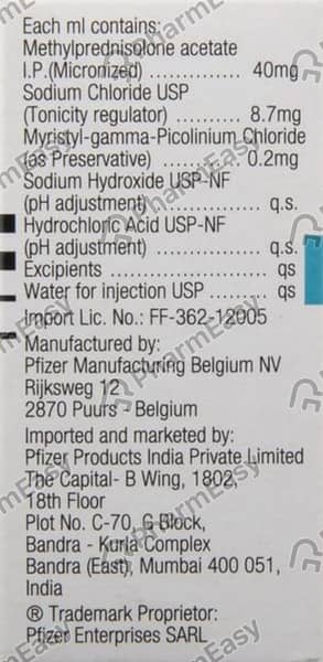 Depo Medrol 40mg Vial Of 2ml Suspension For Injection