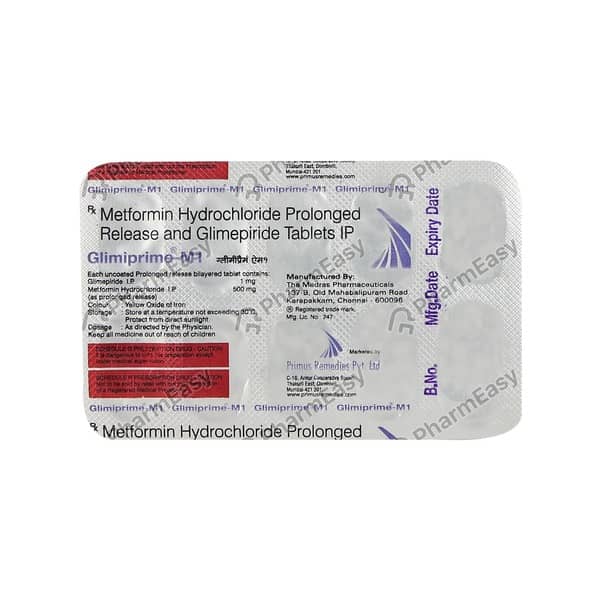 Glimiprime M 1mg Strip Of 10 Tablets