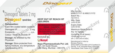 Dinogest 2mg Strip Of 10 Tablets