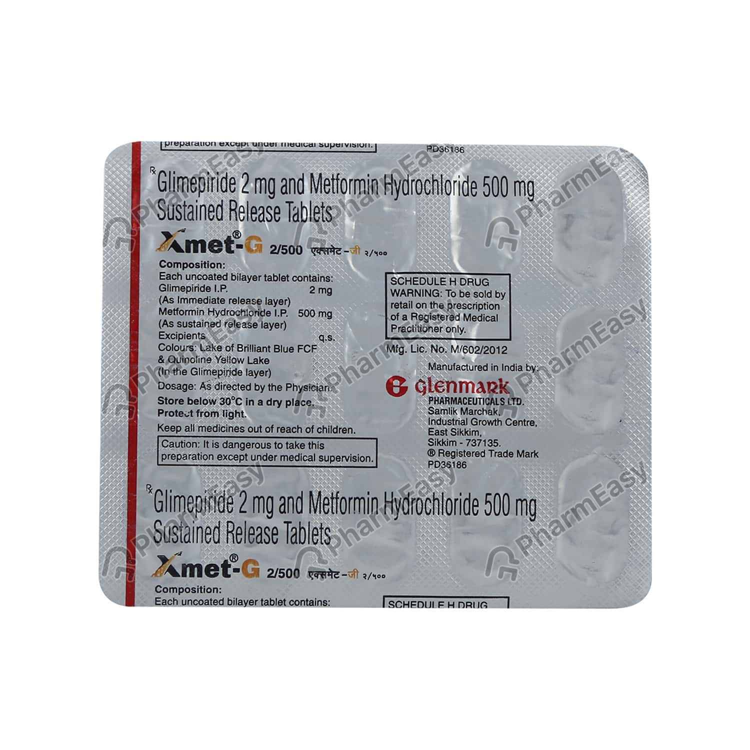 Xmet G 2mg/500mg Tab 15'S Uses, Side Effects, Price, Dosage