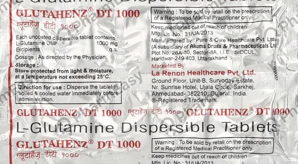 Glutahenz Dt 1000Mg Strip Of 10 Tablets