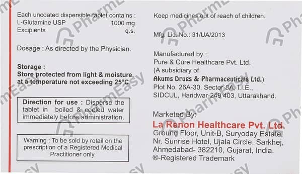 Glutahenz Dt 1000Mg Strip Of 10 Tablets