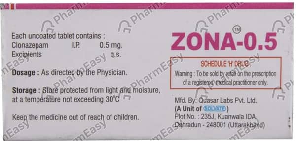 Zona 0.5mg Strip Of 10 Tablets