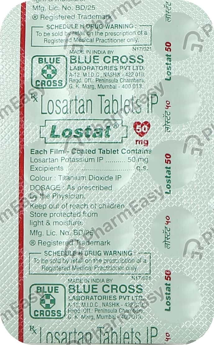 Lostat 50 MG Tablet (15): Uses, Side Effects, Price & Dosage | PharmEasy