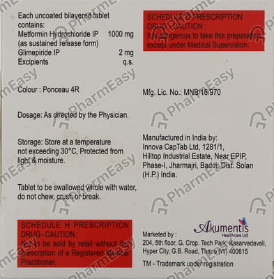 Switglim M 2/1000mg Strip Of 15 Tablets