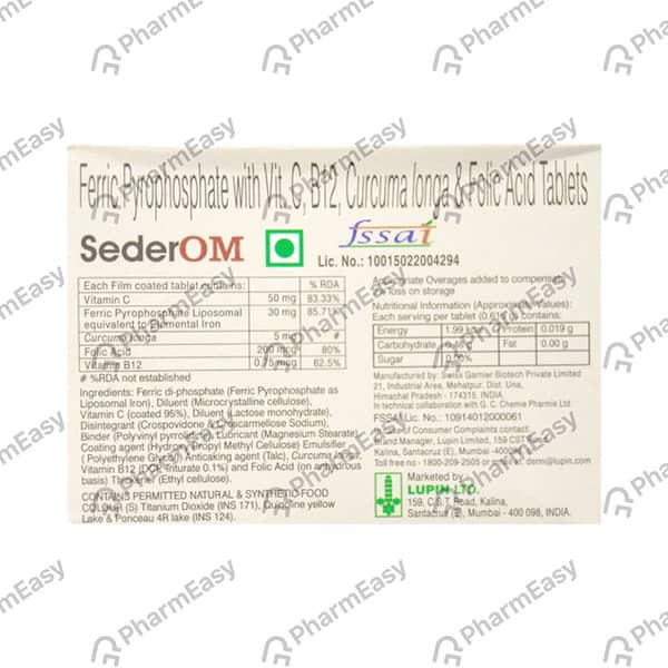 Seder Om Strip Of 15 Tablets