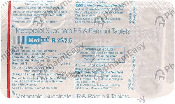 Met Xl R 25/2.5Mg Strip Of 15 Tablets