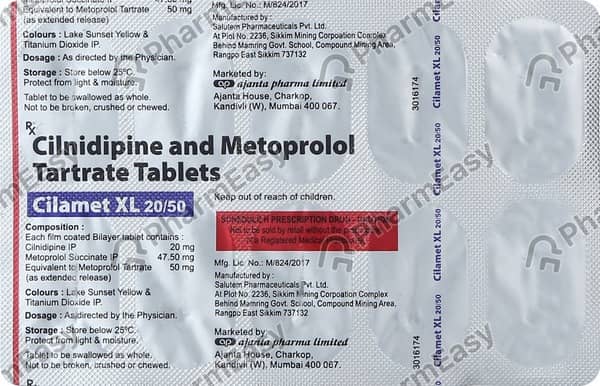 Cilamet Xl 20/50mg Strip Of 10 Tablets